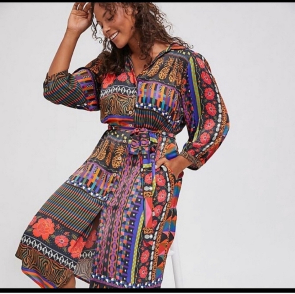 FARM Rio Multicolor Patterned Midi Dress